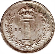 1 Penny - Victoria 3rd portrait; Maundy issues, United Kingdom, 1893-1901 reverse image