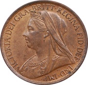 1 Penny - Victoria 3rd portrait obverse image