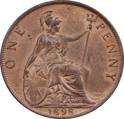 1 Penny - Victoria 3rd portrait, United Kingdom, 1895-1901 reverse image