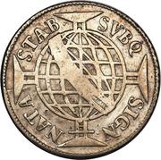 640 Réis - João V Crown with 5 Arches; Lisbon and Rio de Janeiro Mints, Brazil, 1748-1750 reverse image
