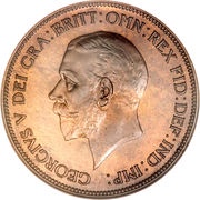 1 Penny - George V smaller portrait obverse image