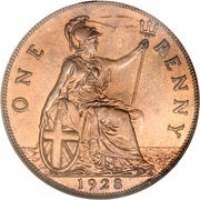1 Penny - George V smaller portrait, United Kingdom, 1928-1936 reverse image