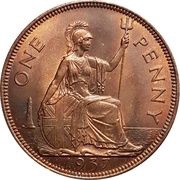 1 Penny - George VI with 'IND:IMP', United Kingdom, 1937-1948 reverse image