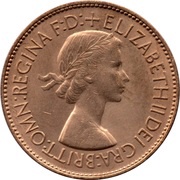 1 Penny - Elizabeth II 1st portrait; with 'BRITT:OMN', set issue obverse image
