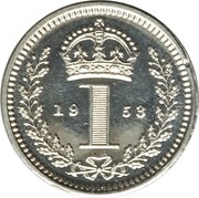 1 Penny - Elizabeth II Maundy pre-decimal; 1st issue, United Kingdom, 1953 reverse image
