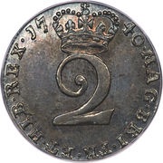 2 Pence - George II incl. Maundy, United Kingdom, 1729-1760 reverse image