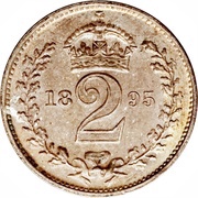 2 Pence - Victoria 3rd portrait; Maundy issues, United Kingdom, 1893-1901 reverse image