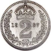 2 Pence - George VI 1st Maundy issue, United Kingdom, 1937-1946 reverse image