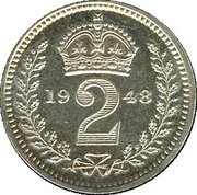 2 Pence - George VI 2nd Maundy issue, United Kingdom, 1947-1948 reverse image