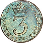 3 Pence - Anne 3rd bust; incl. Maundy, United Kingdom, 1707-1713 reverse image