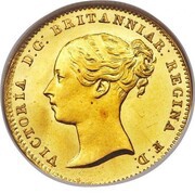 3 Pence - Victoria 1st portrait; Maundy, Gold proof obverse image