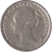 3 Pence - Victoria 1st portrait; incl. Maundy and Colonial obverse image