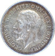 3 Pence - George V 3rd issue; incl. Maundy obverse image