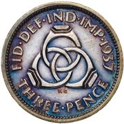 3 Pence - Edward VIII Pattern, United Kingdom, 1937 reverse image