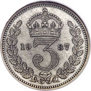 3 Pence - George VI 1st Maundy issue, United Kingdom, 1937-1946 reverse image
