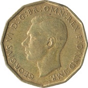 3 Pence - George VI with 'IND:IMP', United Kingdom, 1937-1948 obverse image