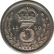 3 Pence - George VI 3rd Maundy issue, United Kingdom, 1949-1952 reverse image