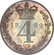 4 Pence - George IIII Maundy issues, United Kingdom, 1822-1830 reverse image