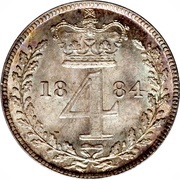 4 Pence - Victoria 1st portrait; Maundy issues, United Kingdom, 1838-1887 reverse image