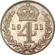 4 Pence - George V 1st Maundy issue, United Kingdom, 1911-1920 reverse image