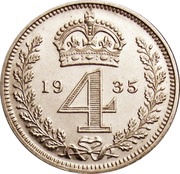4 Pence - George V 3rd Maundy issue, United Kingdom, 1928-1936 reverse image