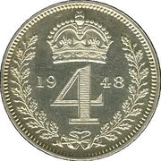 4 Pence - George VI 2nd Maundy issue, United Kingdom, 1947-1948 reverse image