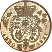 6 Pence - George IIII 1st reverse, United Kingdom, 1821 reverse image
