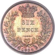6 Pence - William IV, United Kingdom, 1831-1837 reverse image