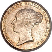 6 Pence - Victoria 1st portrait; 1st type obverse image