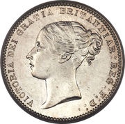 6 Pence - Victoria 1st portrait; 2nd type obverse image