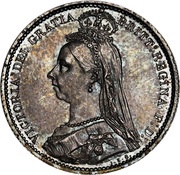 6 Pence - Victoria 2nd portrait; 1st reverse obverse image