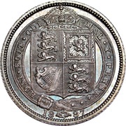 6 Pence - Victoria 2nd portrait; 1st reverse, United Kingdom, 1887 reverse image