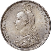 6 Pence - Victoria 2nd portrait; 2nd reverse obverse image