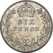 6 Pence - Edward VII, United Kingdom, 1902-1910 reverse image