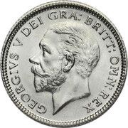 6 Pence - George V 3rd coinage; Modified Effigy obverse image