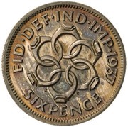 6 Pence - Edward VIII Pattern, United Kingdom, 1937 reverse image