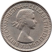 6 Pence - Elizabeth II 1st portrait; with 'BRITT:OMN' obverse image