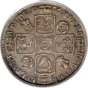 1 Shilling - George II Young bust, United Kingdom, 1727-1741 reverse image