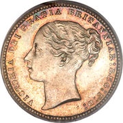 1 Shilling - Victoria 1st portrait; 'Young Head' obverse image