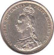 1 Shilling - Victoria 2nd portrait; 1st type obverse image