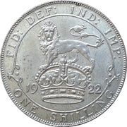1 Shilling - George V 2nd type, United Kingdom, 1920-1926 reverse image