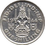 1 Shilling - George VI Scottish crest; with 'IND:IMP', United Kingdom, 1937-1946 reverse image