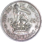 1 Shilling - George VI English crest; with 'IND:IMP', United Kingdom, 1947-1948 reverse image