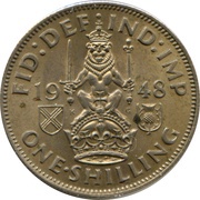 1 Shilling - George VI Scottish crest; with 'IND:IMP', United Kingdom, 1947-1948 reverse image