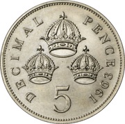 5 Decimal Pence Uniface Pattern obverse image
