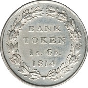 1 Shilling 6 Pence - George III Bank of England Token, United Kingdom, 1812-1816 reverse image