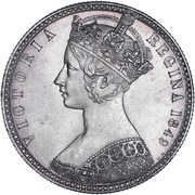 1 Florin - Victoria 1st portrait; 'Godless' type obverse image