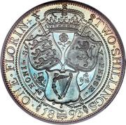 1 Florin - Victoria 3rd portrait, United Kingdom, 1893-1901 reverse image
