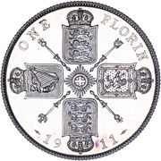 1 Florin - George V 1st issue, United Kingdom, 1911-1919 reverse image