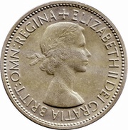 2 Shillings - Elizabeth II 1st portrait; with 'BRITT:OMN' obverse image